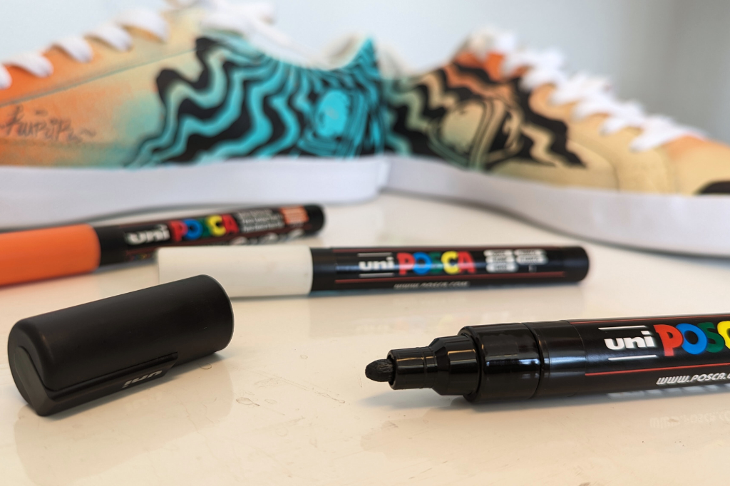 Posca on shoes and textiles