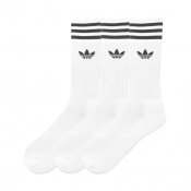 Adidas Originals Solid Crew Sock 3-P, White