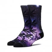 HUF Galaxy Plantlife Crew Sock, Purple