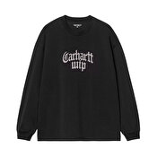 Carhartt WIP L/S Blackletter T-Shirt, Black