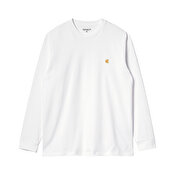 Carhartt L/S Chase T-Shirt, White / Gold
