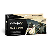 Vallejo Model Color Set Black & White 8 x 17 ml