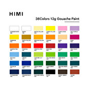 Himi Gouache Paint Set Twin Cups 12g/36 colors
