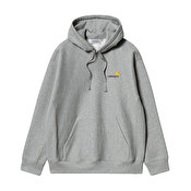 Carhartt WIP Hooded American Script Sweat, Grey Heather