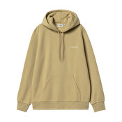 Carhartt WIP Hooded Script Embroidery Sweat, Agate/White