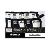 Sennelier Abstract Akrylfärg Black & White, 5-set