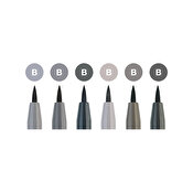 Faber-Castell PITT Artist Pen B 6 Set, Shades Of Grey