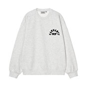 Carhartt WIP Arch Script Sweat, Ash Heater/Dark Navy