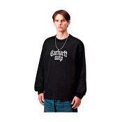 Carhartt WIP L/S Blackletter T-Shirt, Black