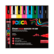 Uni Posca Brush PC-5BR, 8-Set