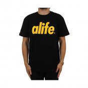 ALIFE Core Logo Tee, Black Yellow