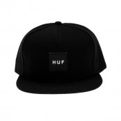 HUF Box Logo Snapback, Black Black