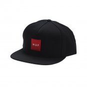 HUF Box Logo Snapback, Black Red