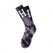 HUF Classic H Tie Dye Crew Sock, Black