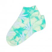 HUF Tie Dye Plantlife Ankle Sock, Yellow Mint