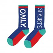 ONLY Logo Sports Sock, Royal Salmon Teal