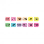 TOUCH Twin Marker Brush Set 12, Pastel Colors