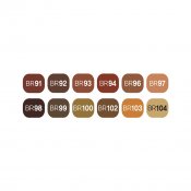 TOUCH Twin Marker Brush Set 12, Wood Colors