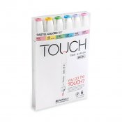 TOUCH Twin Marker Brush Set 6, Pastel Colors