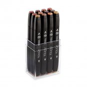 TOUCH Twin Marker Set 12, Wood Colors