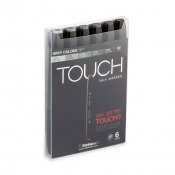 TOUCH Twin Marker Set 6, Grey Colors