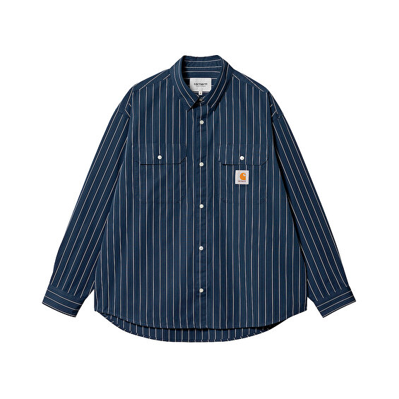 Carhartt WIP L/S Orlean Shirt, Orlean Stripe, Blue