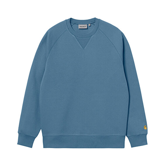 Carhartt WIP Chase Sweat, Icy Water / Gold