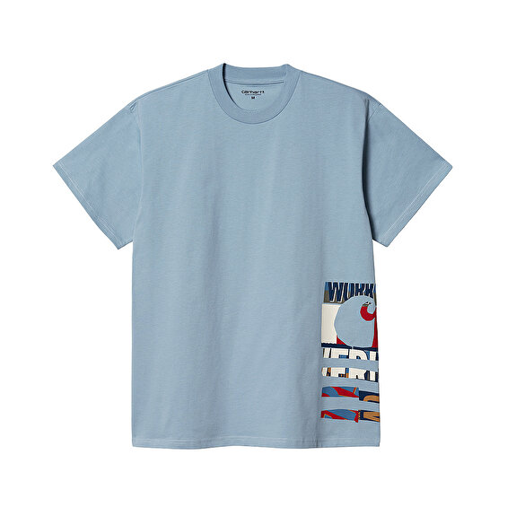 Carhartt WIP S/S Collage State T-Shirt, Frosted Blue
