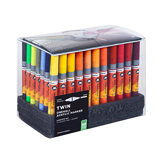 Molotow ONE4ALL Acrylic Twin Complete Set, 74-set