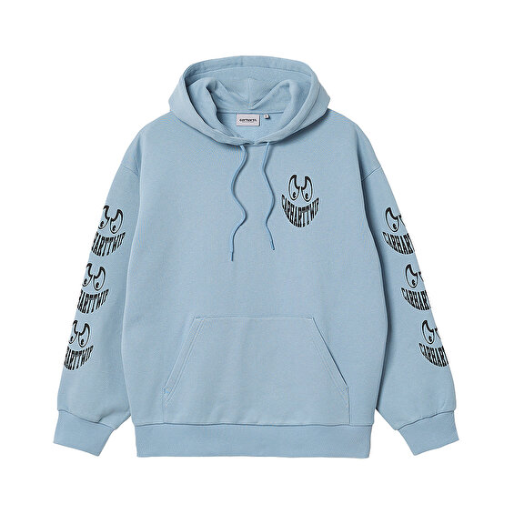 Carhartt WIP Hooded Grin Sweat, Frosted Blue / Black