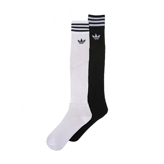 Adidas Originals Solid Knee Socks, White Black