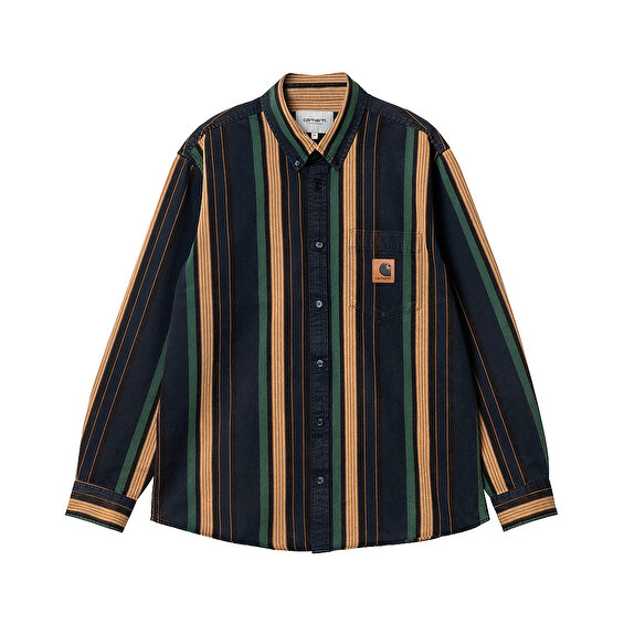 Carhartt WIP L/S Dorado Shirt, Dorado Stripe/Dark Navy
