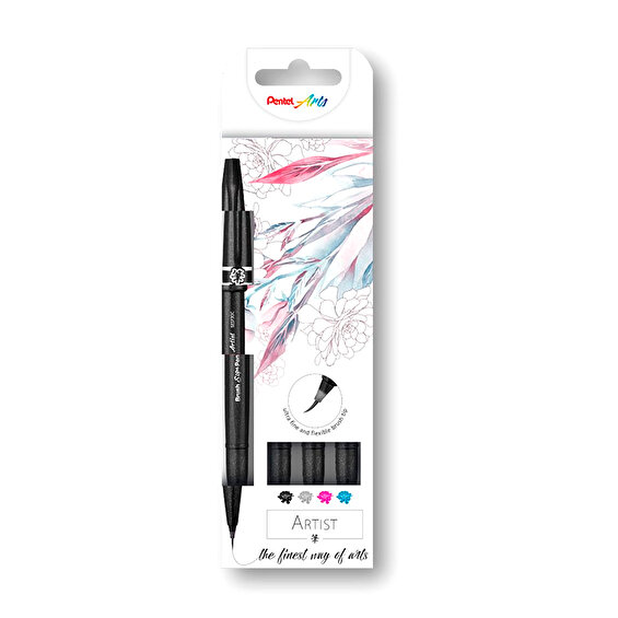 Pentel Brush Sign Artist, 4-set