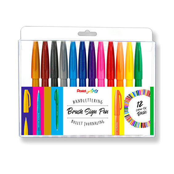 Pentel Brush Sign, 12-set