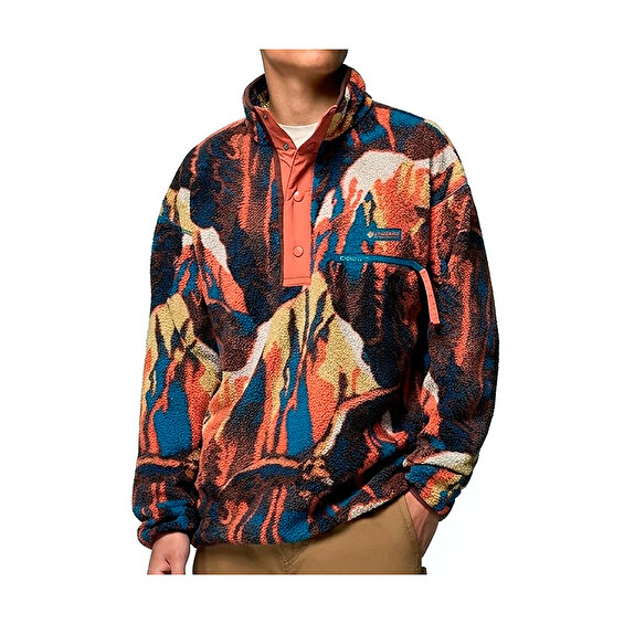 Columbia Helvetia Printed Half Snap Fleece, Teak Brown Soar