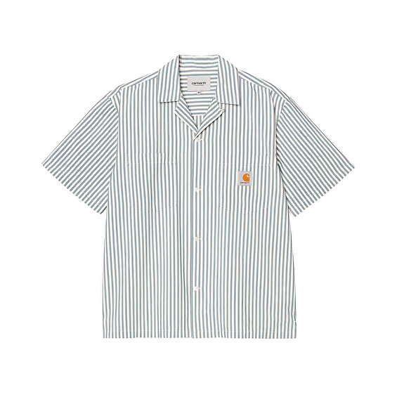 Carhartt WIP S/S Leavel Shirt, Leavel Stripe/Blue River