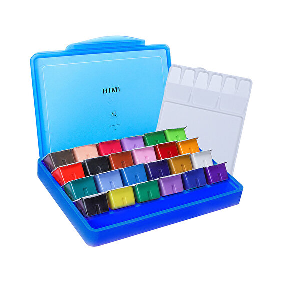 Himi Gouache Paint Set, 30ml/24colors, Jelly Cup, Blue