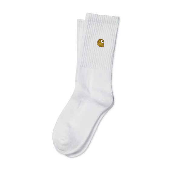Carhartt WIP Chase Socks, White / Gold