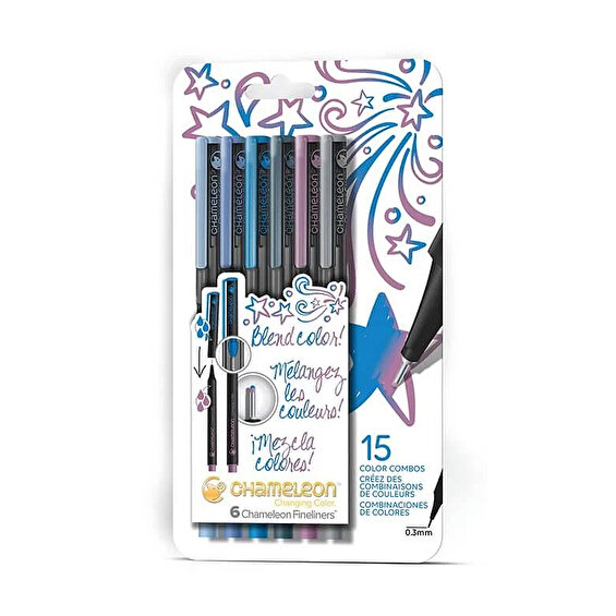 Chameleon 6 Fineliner Pen Cool Colors Set