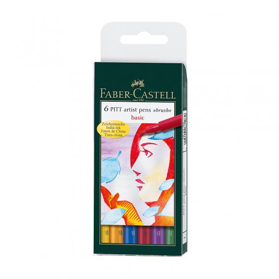Faber-Castell PITT Artist Pen B 6 Set, Basic