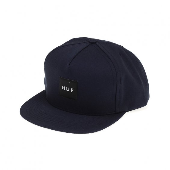 HUF Box Logo Snapback, Navy Black