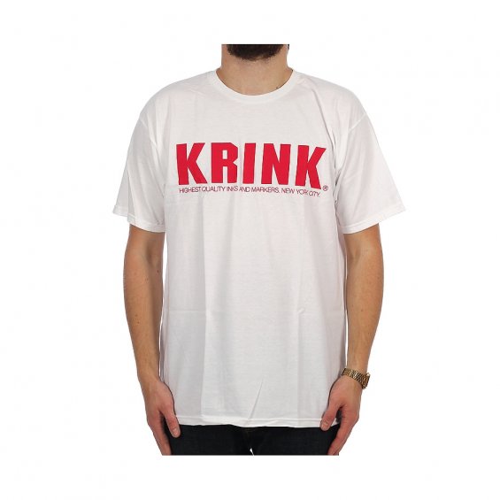 x- KRINK Basic Logo Tee, White Red