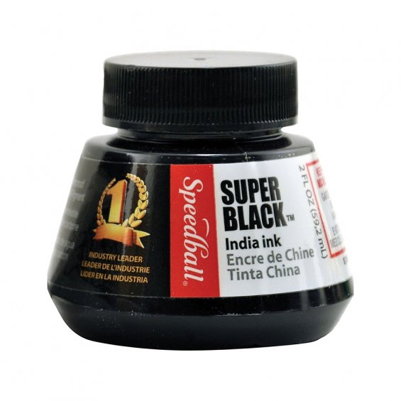 Speedball India Ink Super Black, 60ml