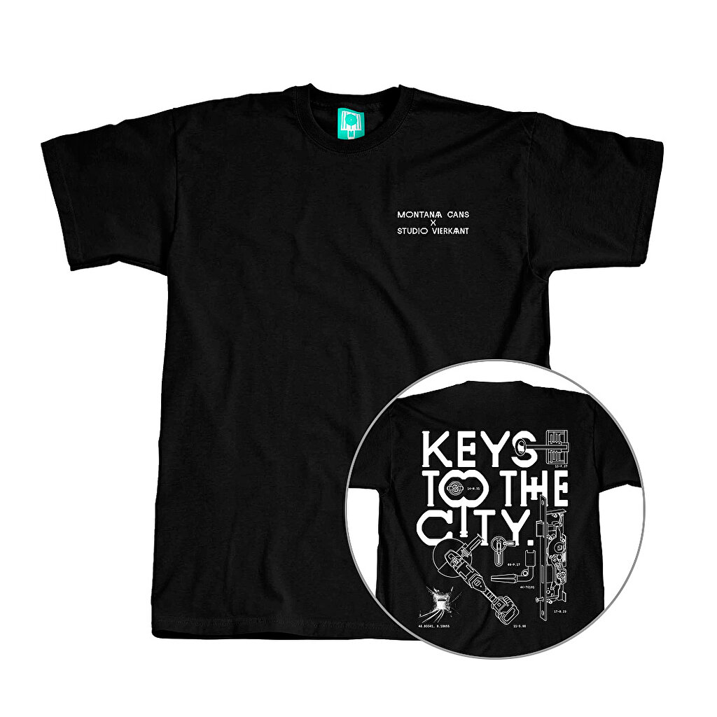 Montana Cans Keys to City T-shirt, Black (Storlek: Medium)