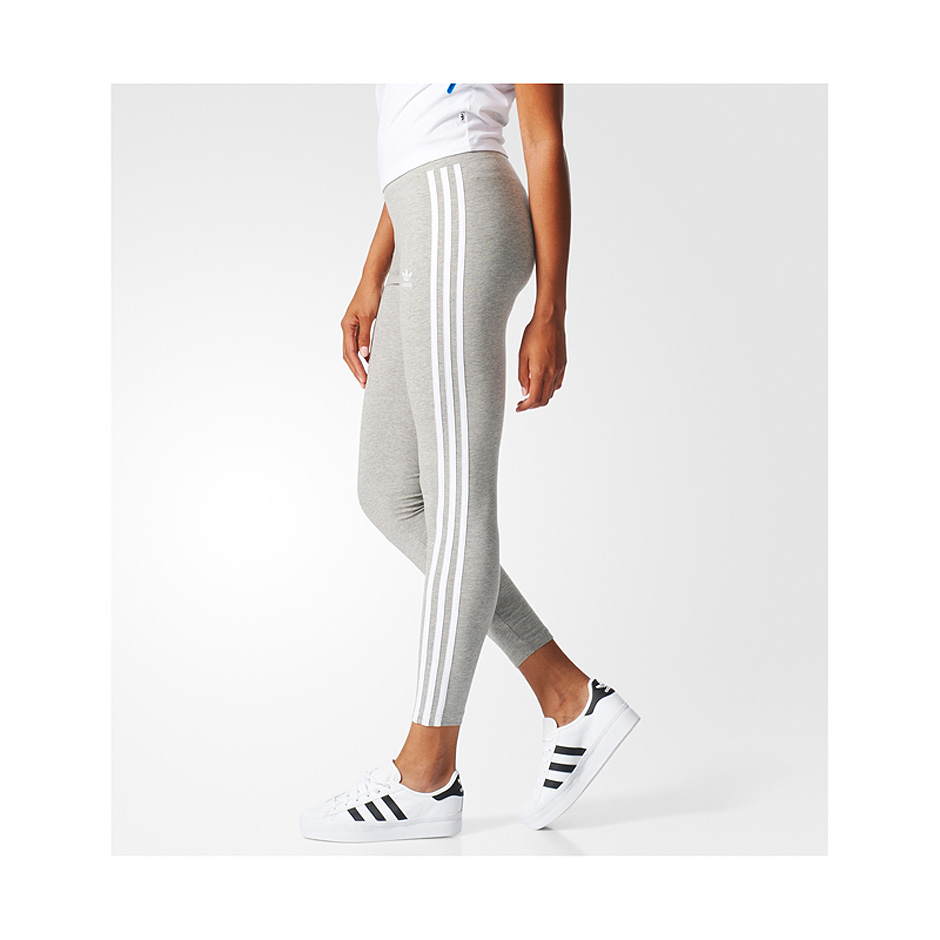 Adidas Originals W 3-Stripes Leggings, M Grey Heather | Highlights